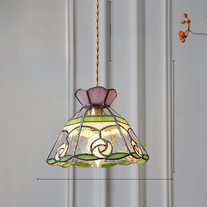 Japanese Retro Tiffany Brass Glass Pendant Lights