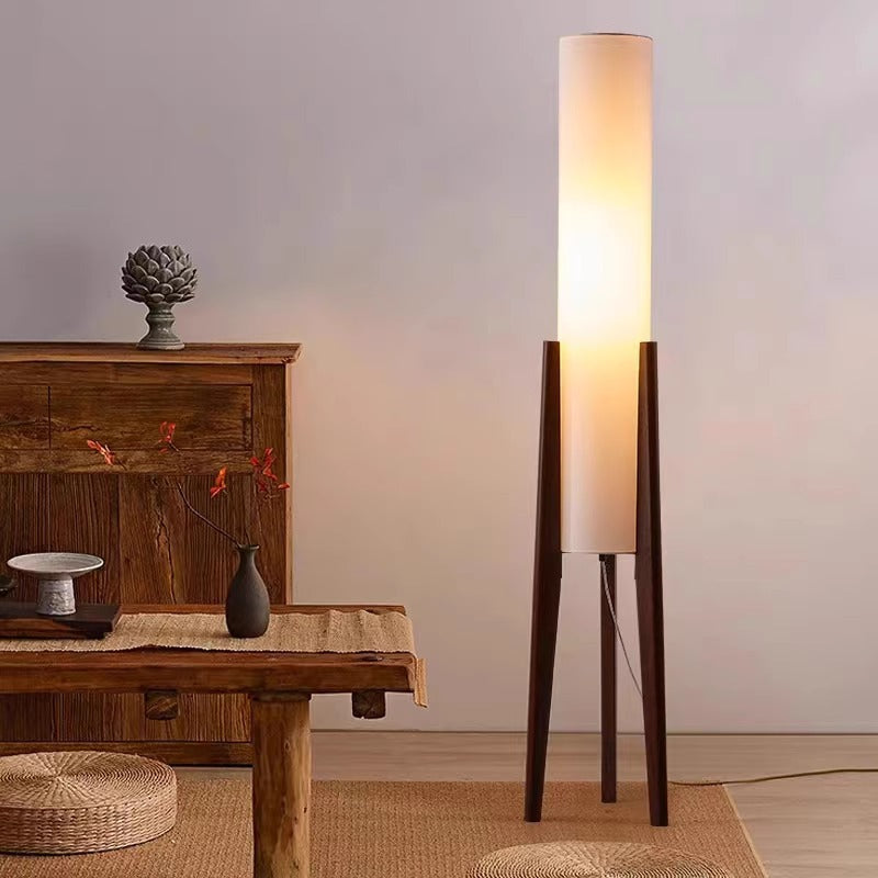 Zen Style Wood Floor Lamp for Living Room and Bedroom