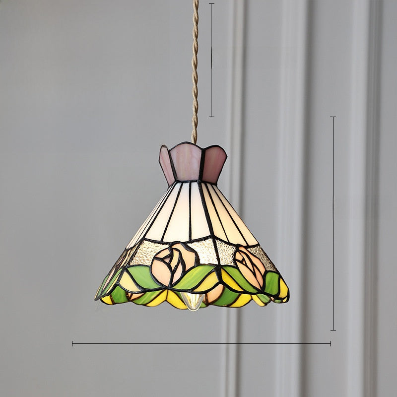 Japanese Retro Tiffany Brass Glass Pendant Lights