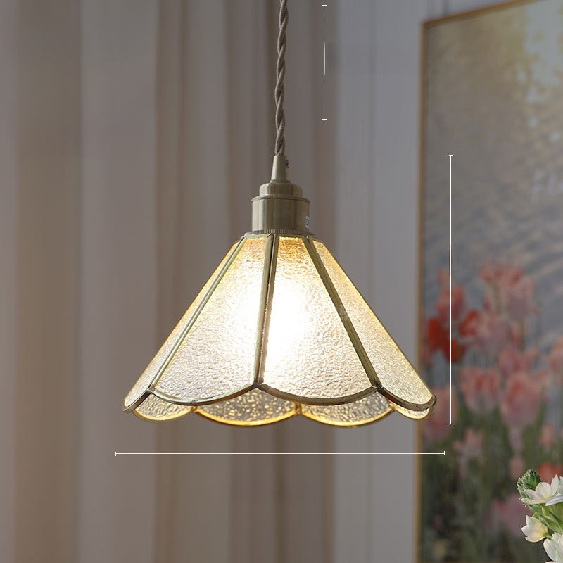 Japanese Retro Tiffany Brass Glass Pendant Lights