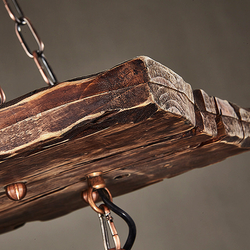 Vintage Industrial Wooden Pendant Light
