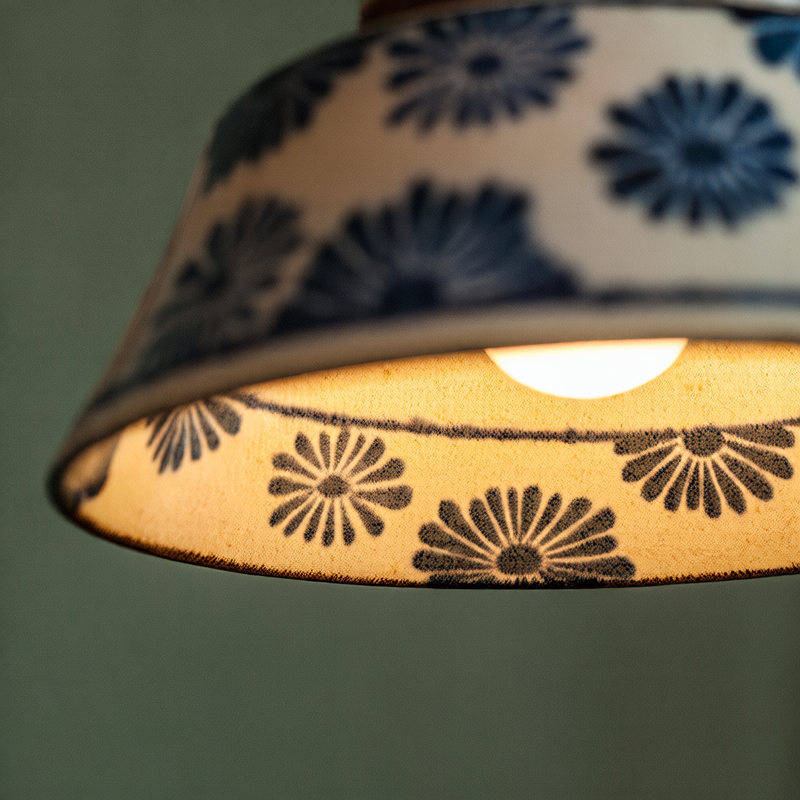 Underglaze Vintage Ceramic Ceiling Lights
