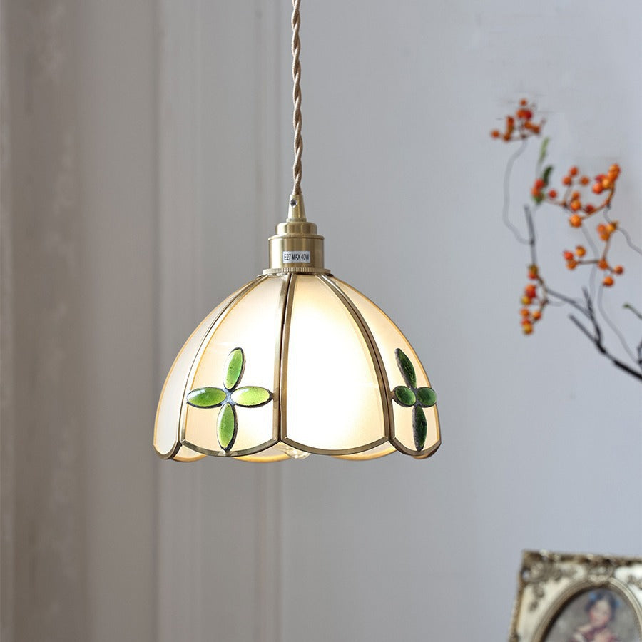 Japanese Retro Tiffany Brass Glass Pendant Lights
