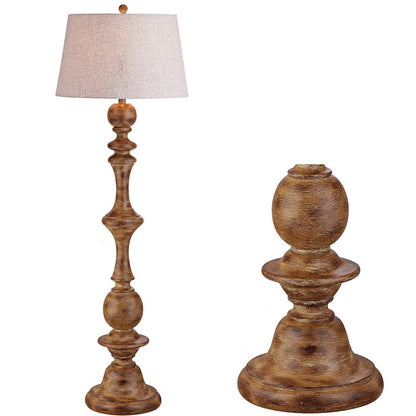 Traditional Wood Grain Fabric Floor Lamp