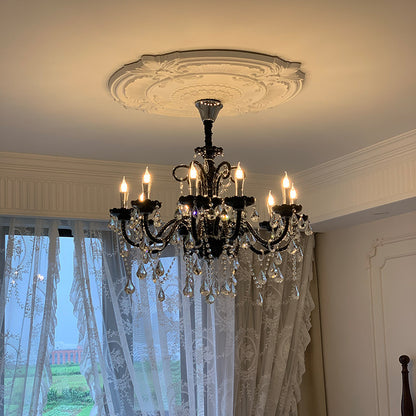 Black Crystal Chandelier Retro French Style