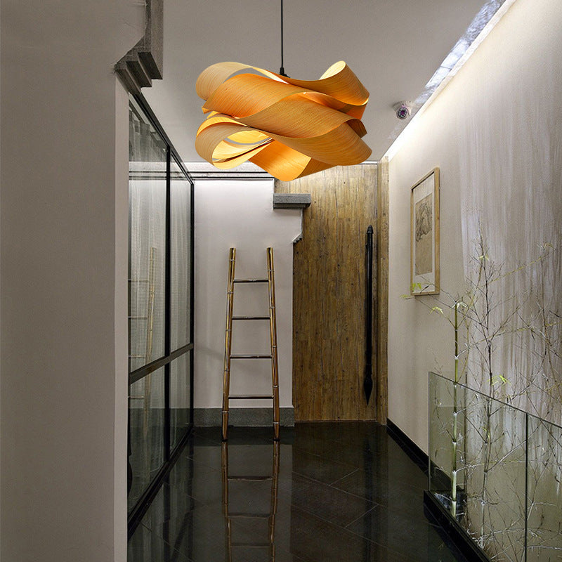 Wood Veneer Ceiling Hanging Light