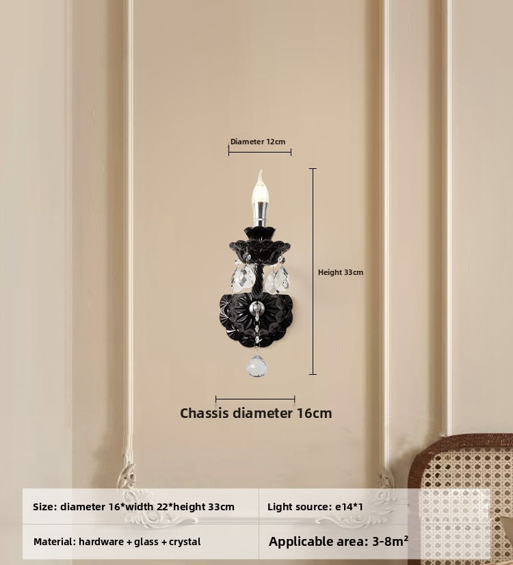 Black Crystal Chandelier Retro French Style
