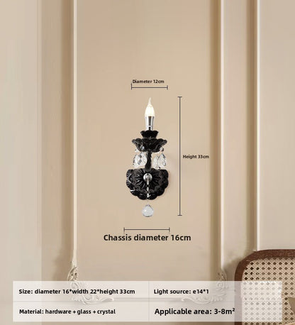 Black Crystal Chandelier Retro French Style