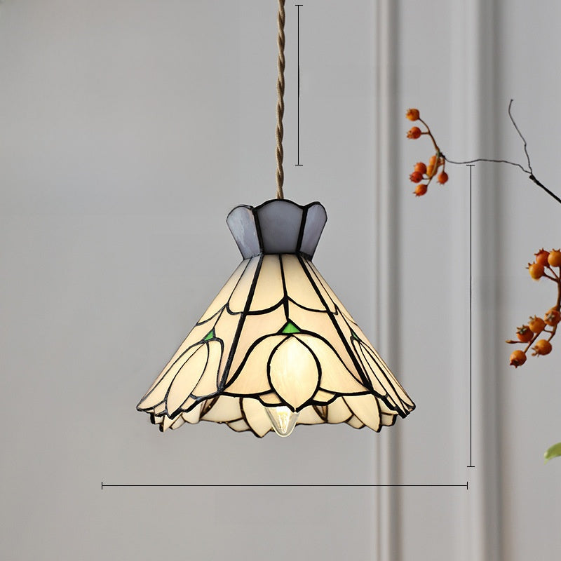 Japanese Retro Tiffany Brass Glass Pendant Lights