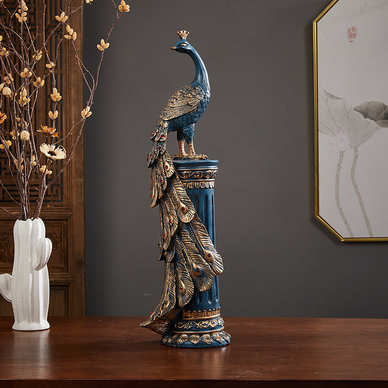 Chinese Peacock Resin Home Decor Ornament