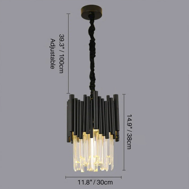 Crystal Chandelier with Stainless Steel Frame