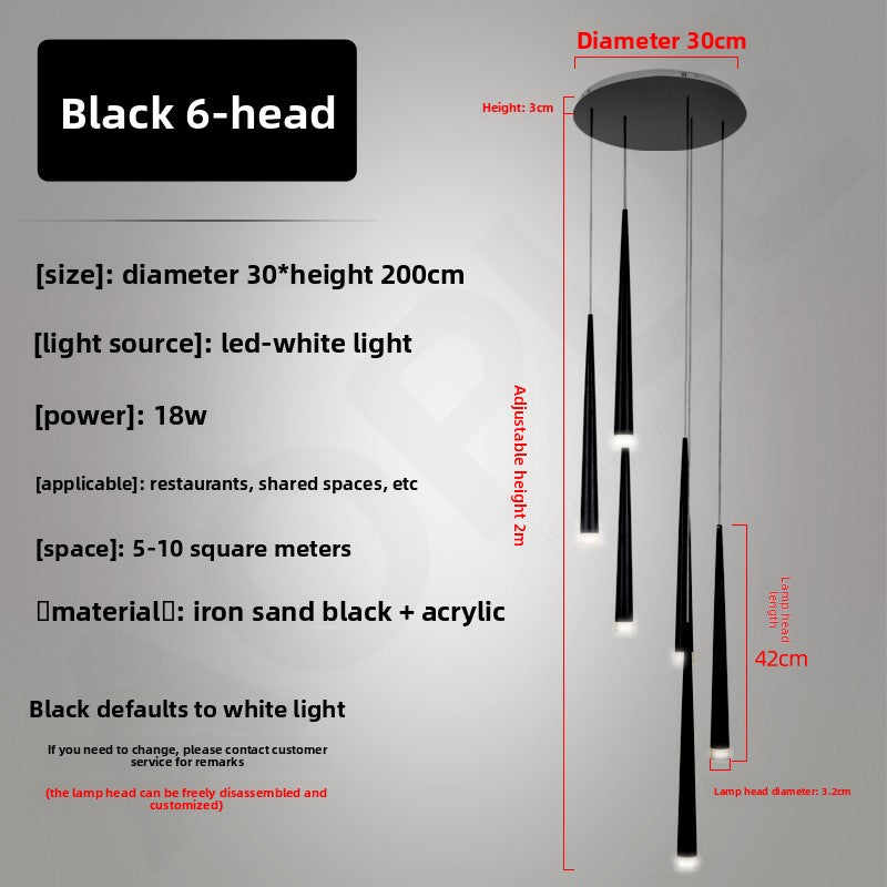 Modern Iron LED Chandelier for Living Room and Staircase