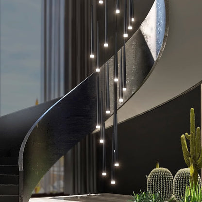 Modern Iron LED Chandelier for Living Room and Staircase