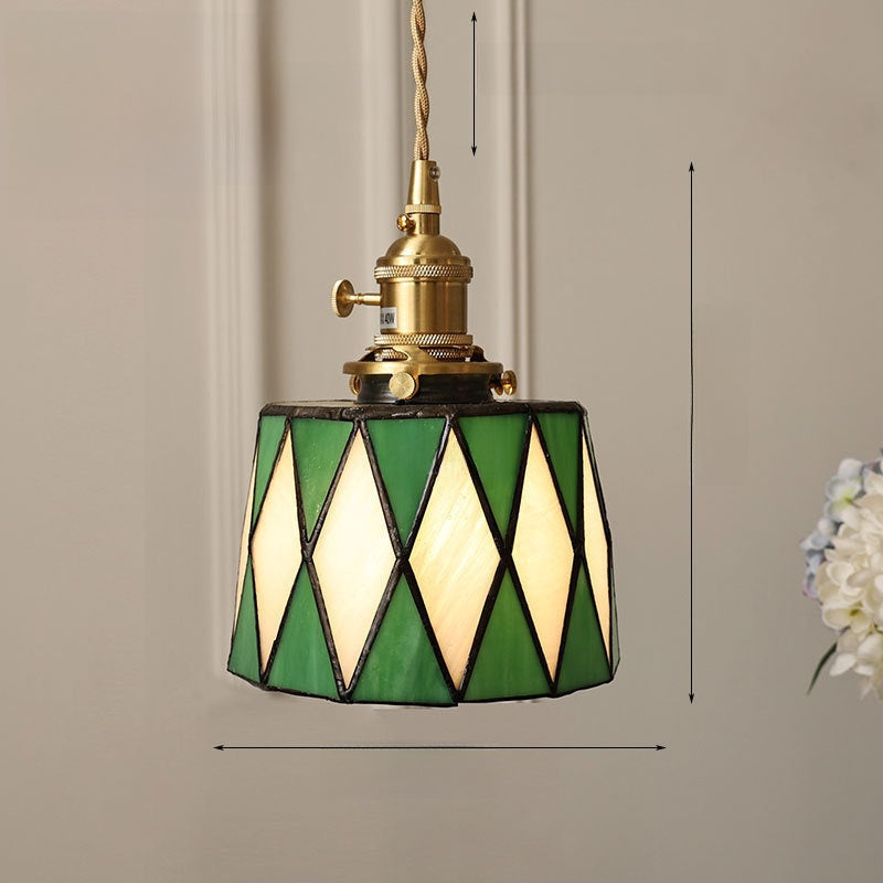 Japanese Retro Tiffany Brass Glass Pendant Lights