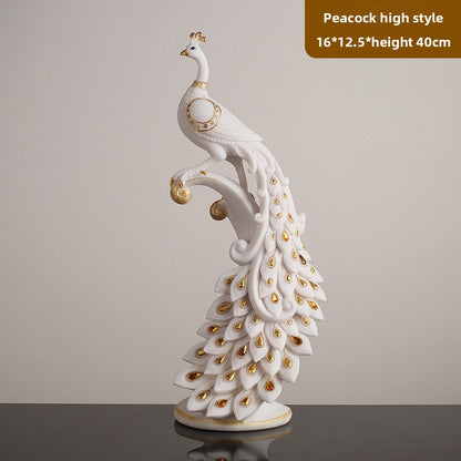European Peacock Vase Home Decor