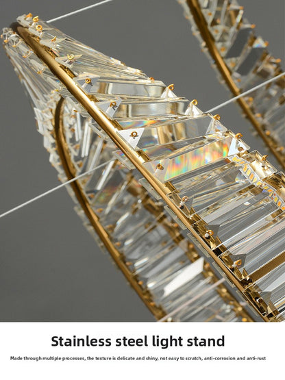 Modern Crystal Chandelier with Voice Control