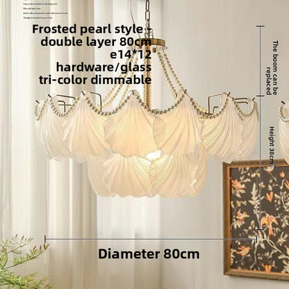 French - Style Shell Inspired Glass Chandelier