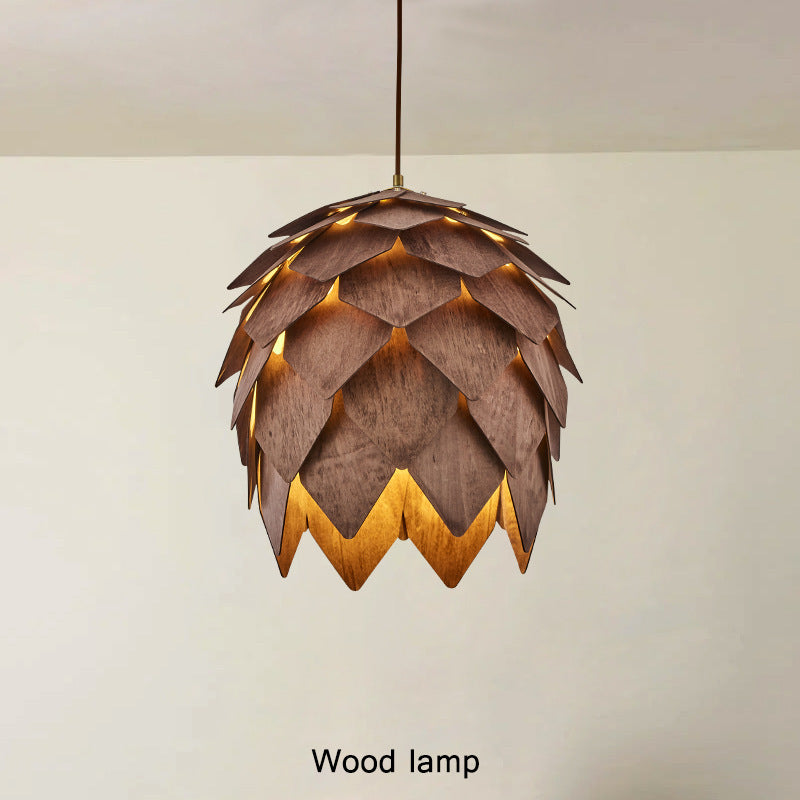 Scandinavian Wooden Pine Cone Ceiling Lights