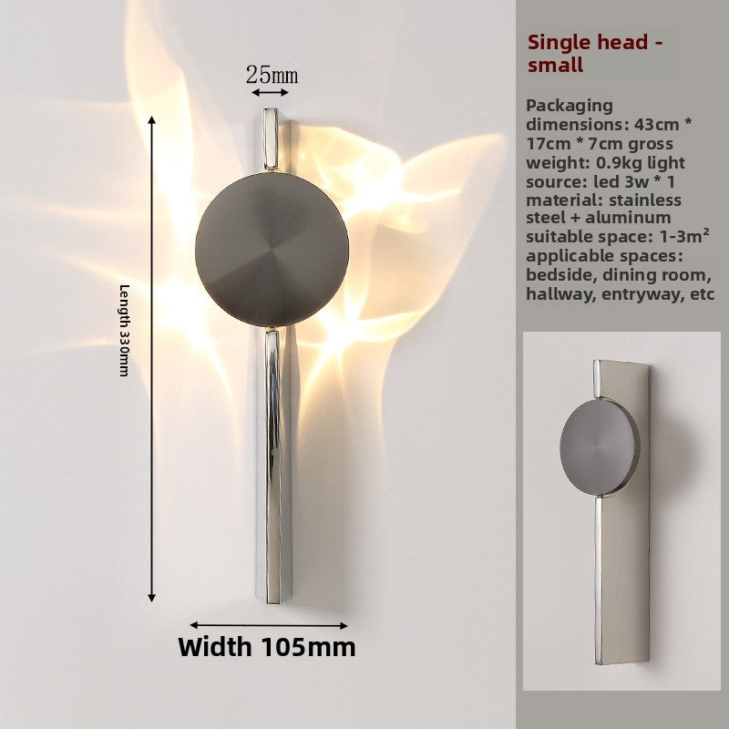 Minimalist Stainless Steel Projection Wall Lamp