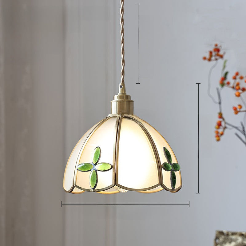 Japanese Retro Tiffany Brass Glass Pendant Lights