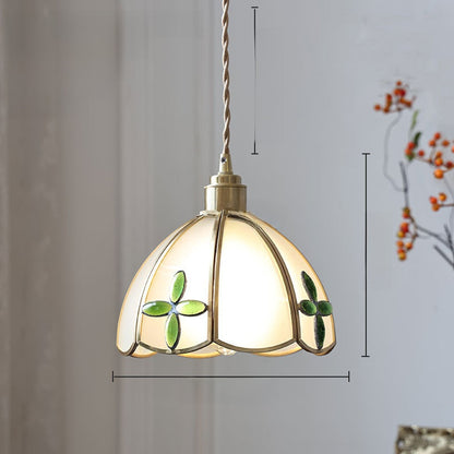 Japanese Retro Tiffany Brass Glass Pendant Lights