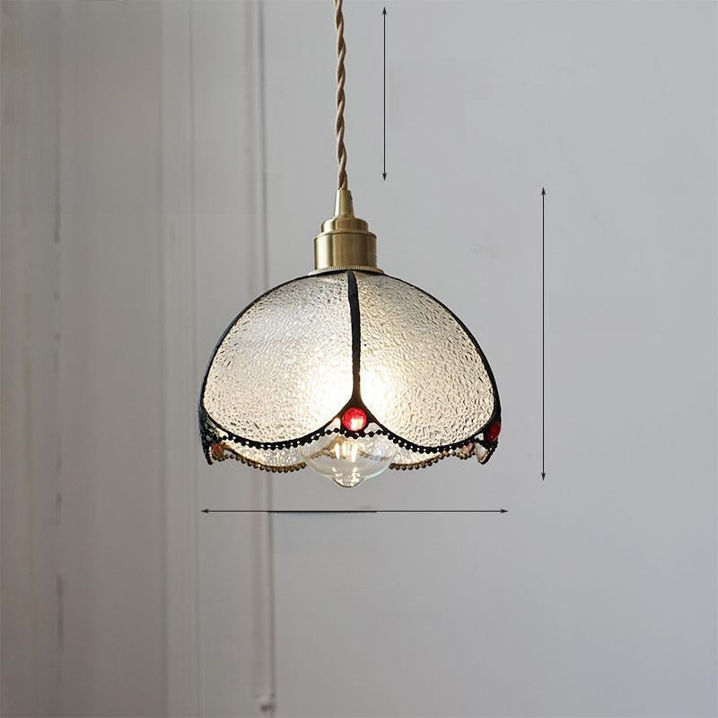 Japanese Retro Tiffany Brass Glass Pendant Lights