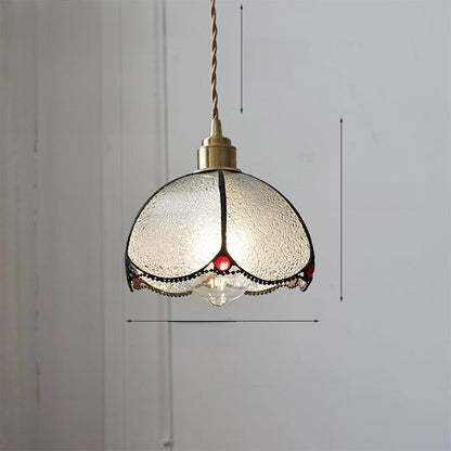 Japanese Retro Tiffany Brass Glass Pendant Lights