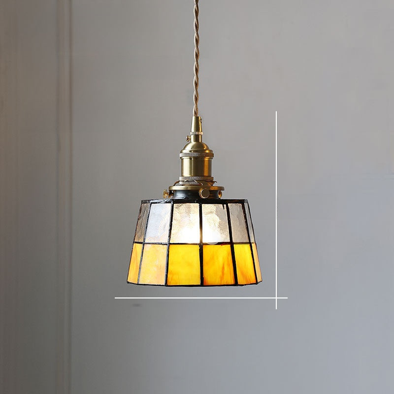 Japanese Retro Tiffany Brass Glass Pendant Lights