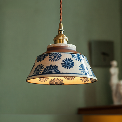 Underglaze Vintage Ceramic Ceiling Lights