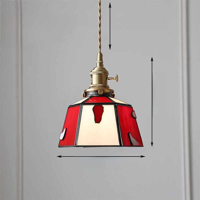Japanese Retro Tiffany Brass Glass Pendant Lights