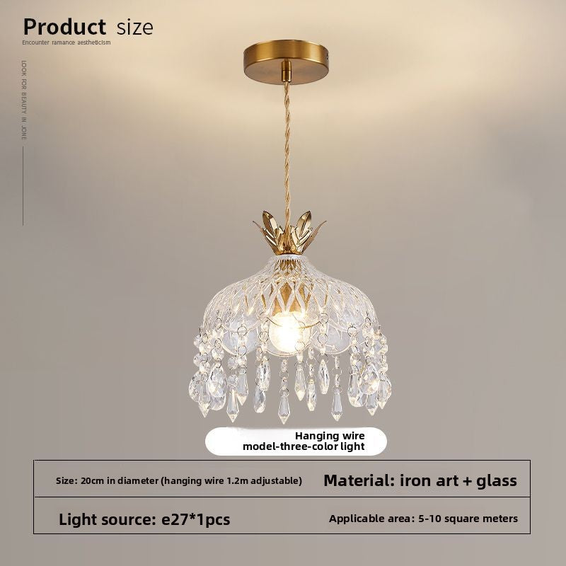 French Retro Crystal Chandelier Light