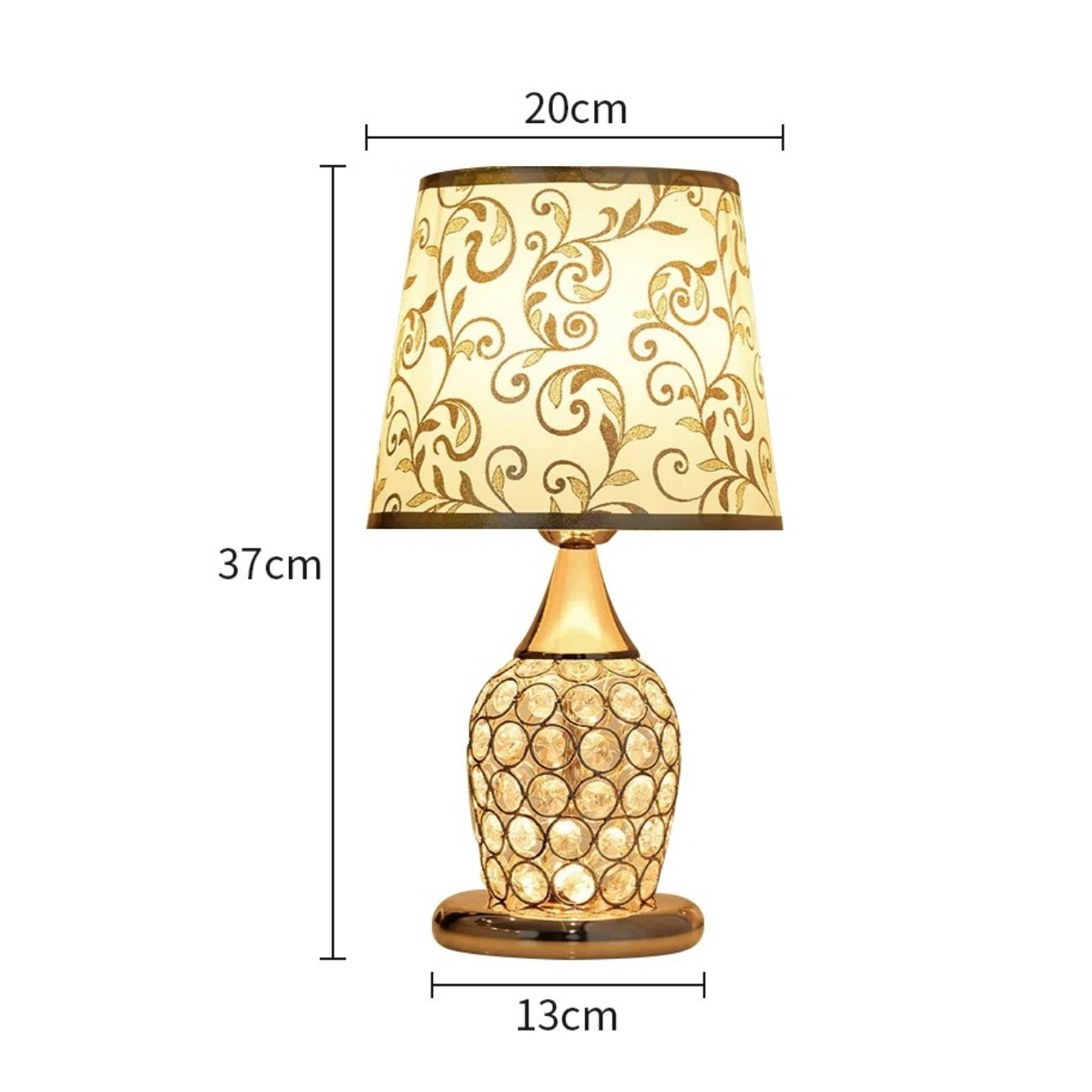European-Style Crystal Base Bedside Lamp