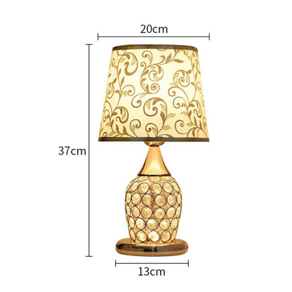 European-Style Crystal Base Bedside Lamp
