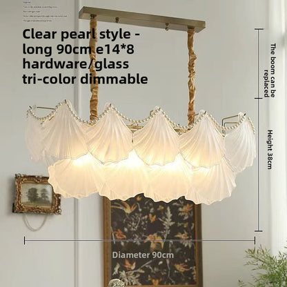 French - Style Shell Inspired Glass Chandelier