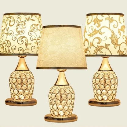 European-Style Crystal Base Bedside Lamp