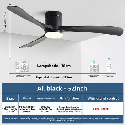 Modern Smart Ceiling Fan with Light