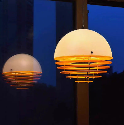 Retro Bauhaus Sunset Orange LED Ceiling Lamps