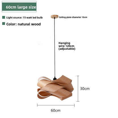 Wood Veneer Ceiling Hanging Light