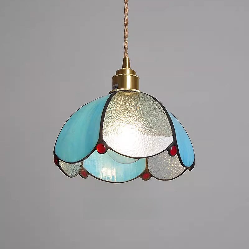 Japanese Retro Tiffany Brass Glass Pendant Lights