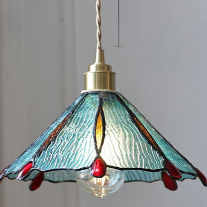 Japanese Retro Tiffany Brass Glass Pendant Lights