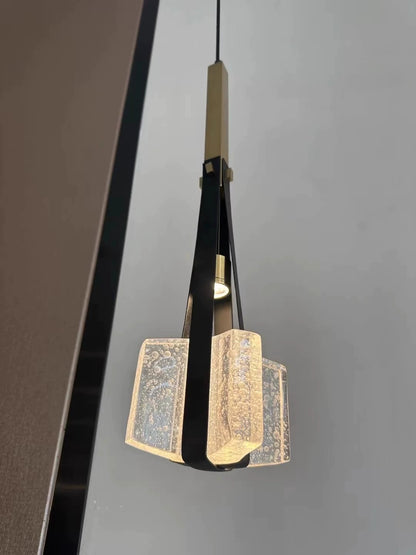 Adjustable Retro Pendant Light with Leather Strap