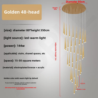 Modern Iron LED Chandelier for Living Room and Staircase