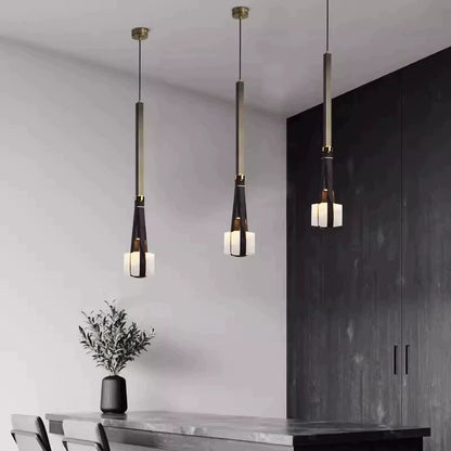 Adjustable Retro Pendant Light with Leather Strap