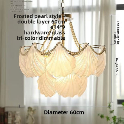 French - Style Shell Inspired Glass Chandelier