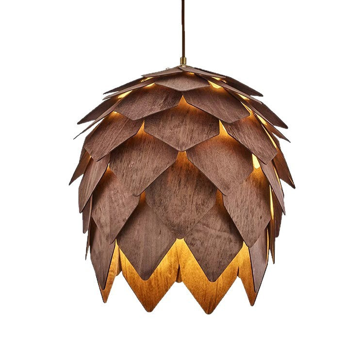 Scandinavian Wooden Pine Cone Ceiling Lights