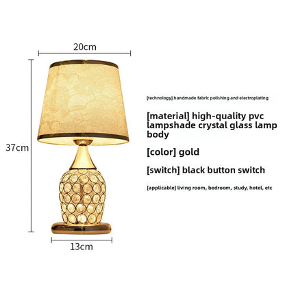 European-Style Crystal Base Bedside Lamp