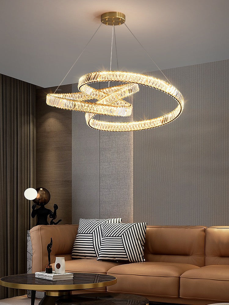 Modern Crystal Chandelier with Voice Control
