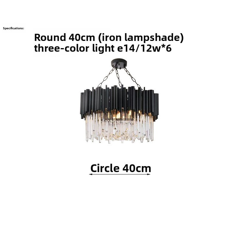 Crystal Chandelier with Stainless Steel Frame
