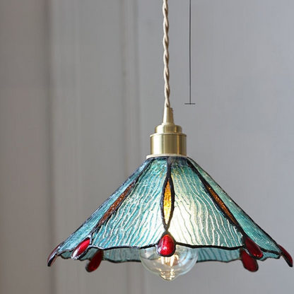 Japanese Retro Tiffany Brass Glass Pendant Lights