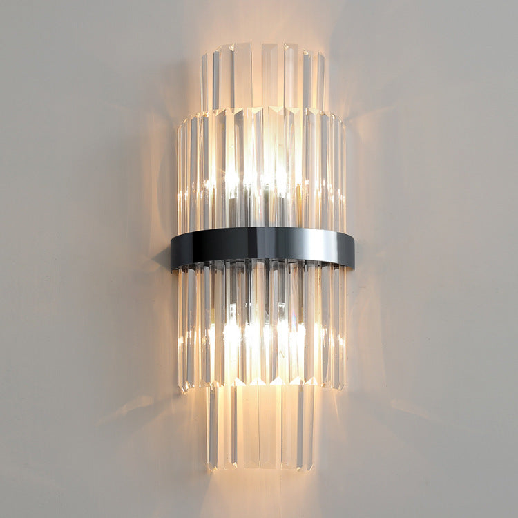 Modern Minimalist Stainless Steel Crystal Wall Lamp